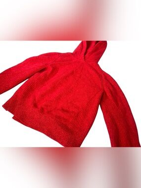 rag & bone 100% Cashmere Red Hooded Knit Sweater
